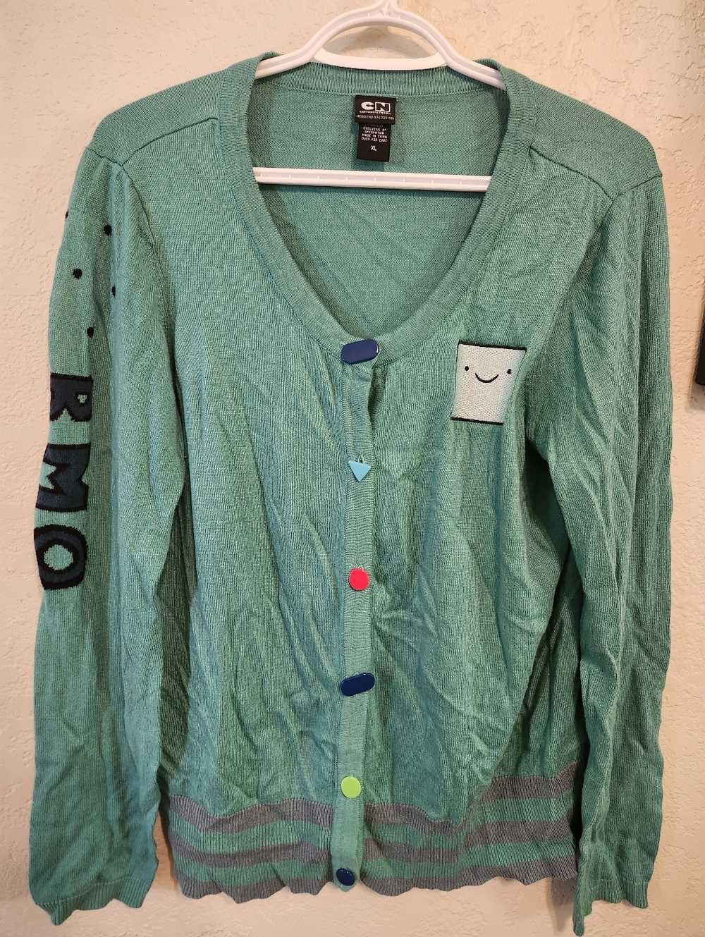 Adventure Time BMO Plus Cardigan XL Embroidery Cartoon Network Hot Topic